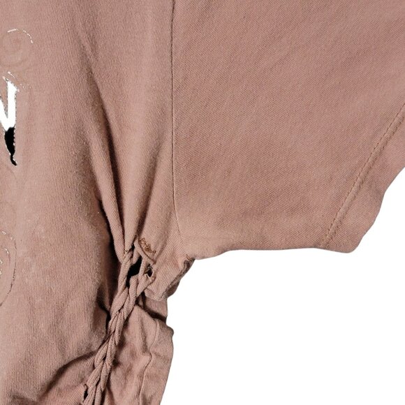 Affliction Womens Alchemy Foiled Velvet Graphic Spellout Braided Sides Shirt Med - Picture 9 of 11